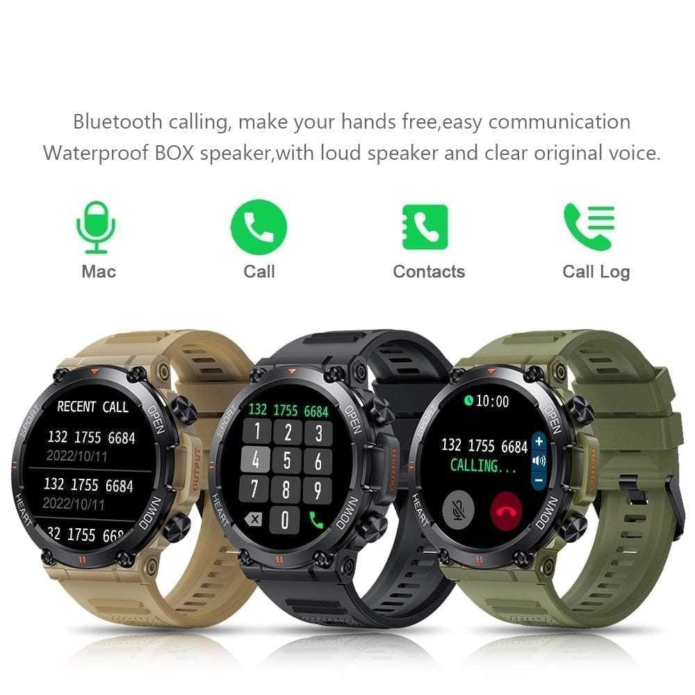 relogio-smartwatch-esportivo-mostruario-com-3-relogios-com-pulseiras-nas-cores-verde-preta-cáqui