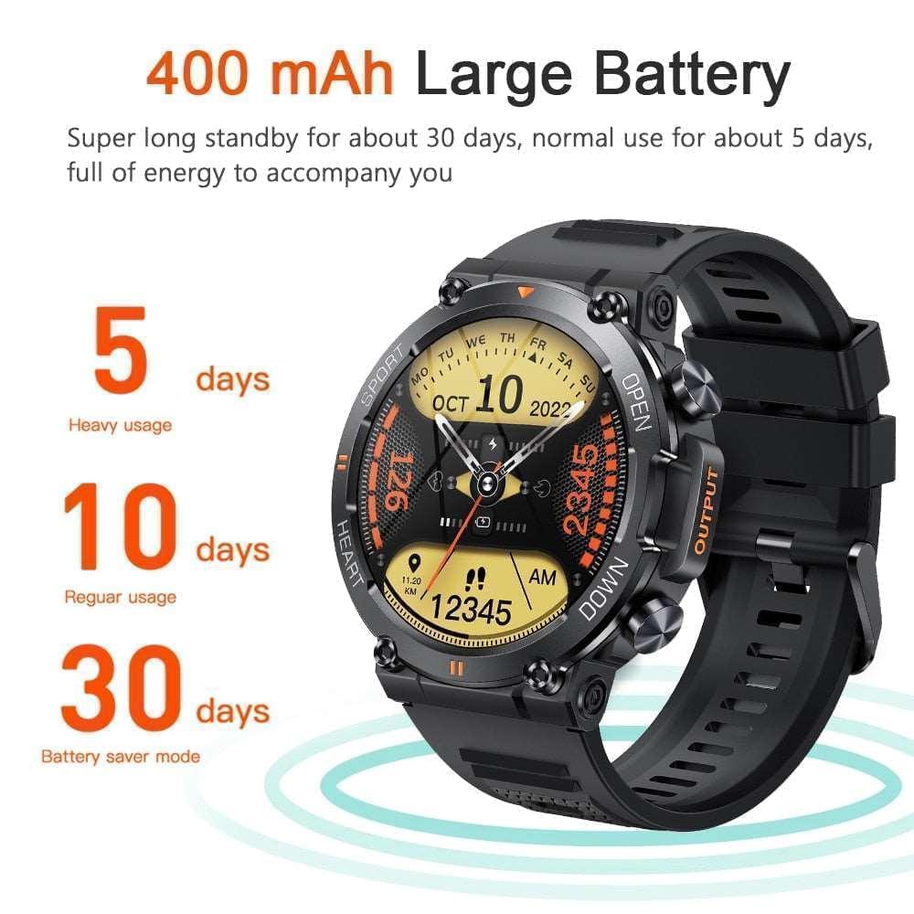 relogio-smartwatch-esportivo-mostrando-que-a-bateria-de-400mAh-e-de-longa-duracao